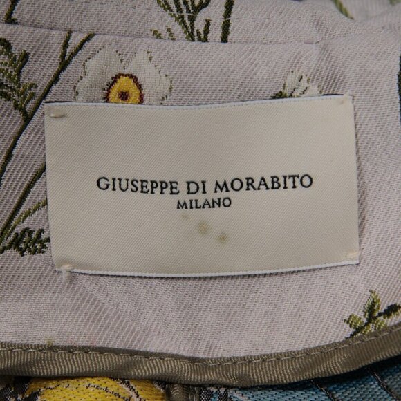 Giuseppe Di Morabito Double Breasted Floral Trench Coat IT 50 Tan Long Jakcet - Picture 12 of 12